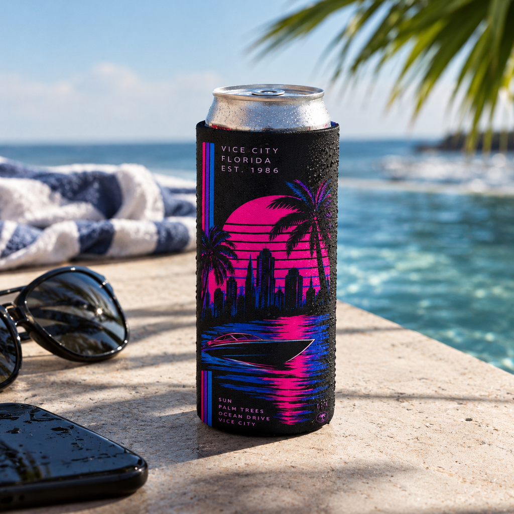 Vice City Neon Slim Can Cooler